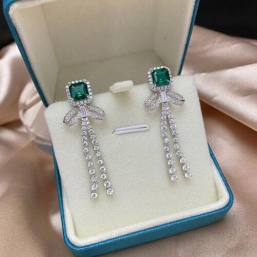 Designer Fashion 925 Sterling Silver Jewelry 5A Cubic Zirconia Party Earring
