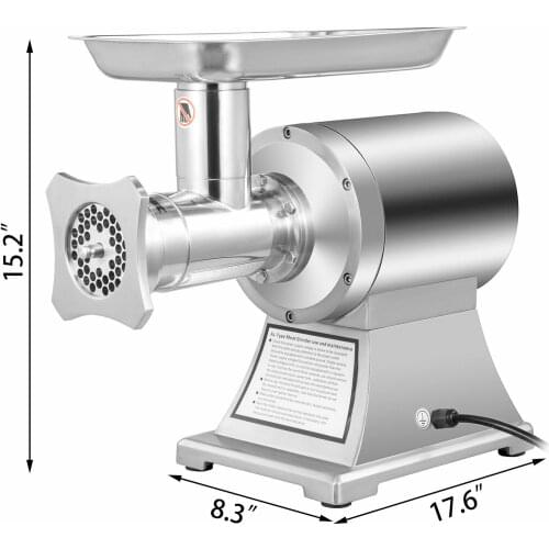 VEVOR 1100 W Stainless Steel Electric Meat Grinder, 193 r / min Meat Grinder, Food Grinder, Commercial Meat Grinder Grinding