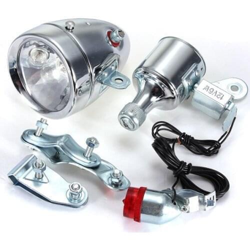 12V 6W Bicycle Motorized Bike Friction Generator Dynamo Headlight Tail Light Kit Light LED Lamp MTB retro bike LED lights
