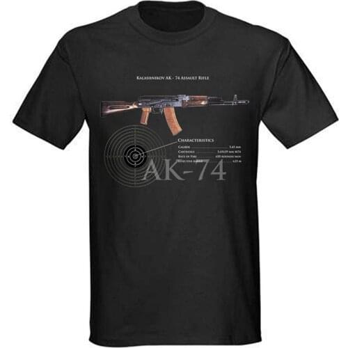 Russian Military AK-74 Assault Rifle T-Shirt Soviet Union Kalashnikov Rifle Cotton O-Neck Short Sleeve T Shirt New Size S-3XL