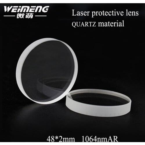 Weimeng brand imported JGS1 quartz material 48*2mm laser protective lens window film optical filter for laser cutting machine