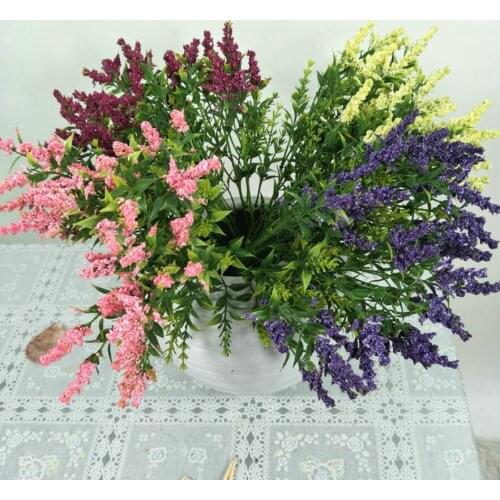 10pcs Artificial Lavender Branch Plant Wall For Flower Arrangement Props Wedding Bouquet Home Bar Hotel Decoration