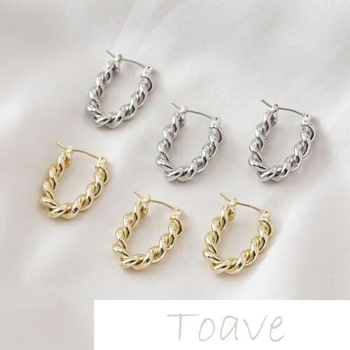 14K gold U-shaped retro twist earrings earrings diy earrings hand-made material accessories 2pcs