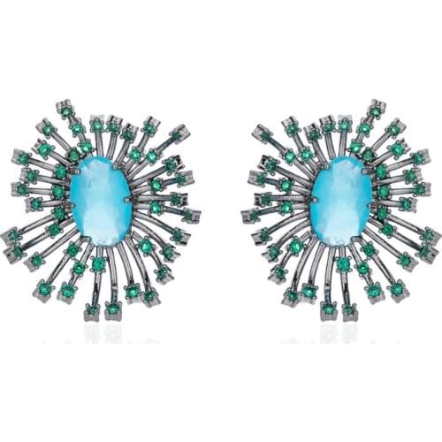 Classic Cubic Zircon Star Earrings for Wedding, Crystals Stud Earring for Bride, Women Girl Gift CE10992