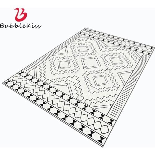 Bubble Kiss Carpets For Living Room Nordic Black White Geometric Pattern Carpets Modern Home Rugs Bedroom Decor Non-Slip Carpet