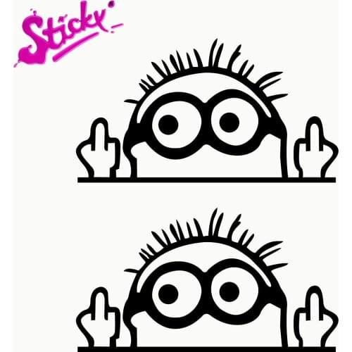 STICKY Stickers Minionss Pack 2 Units for Car Bicycle Motorcycle Accessories Laptop Helmet Trunk Wall Stickers