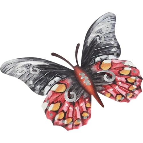 Metal Butterfly Wall Art Wall Decor Sculpture Hanging for Indoor and Outdoor 13X16.5cm Home Decoration Stickers & Posters TB