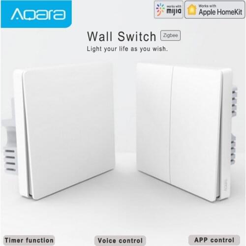Aqara D1 Wall Switch ZigBee Smart Zero Line Fire Wire No Neutral Light Remote Control Wireless Key Wall Switch Work For Mi Home
