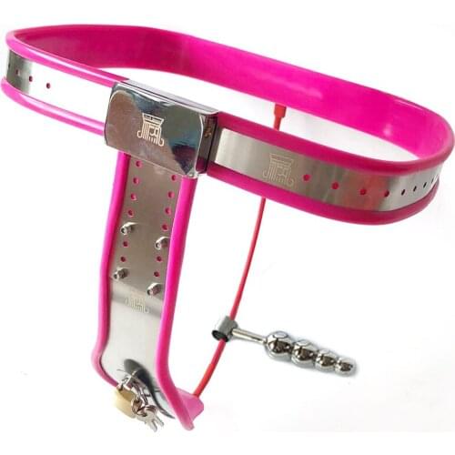 Stainless Steel Chastitty Belt Female Starpon Pants With Anal Plug Metal Chastity Device BDSM Bondage Sex Toys For Woman
