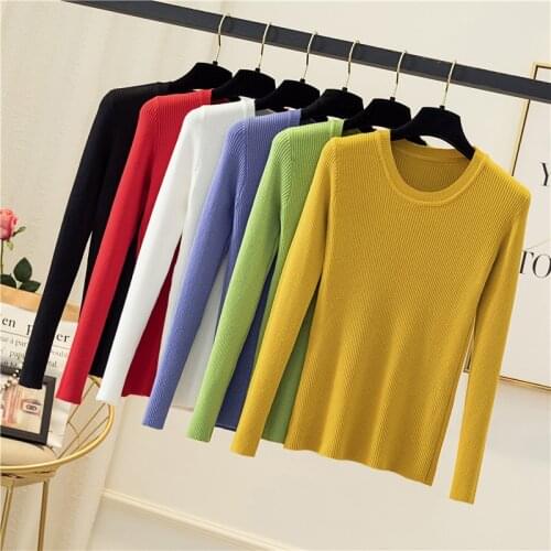 New Autumn and Winter Women Sweaters Fashion Round Collar Stripe Pullovers Lady Sweaters Computer Knitted Casual Female Sweater