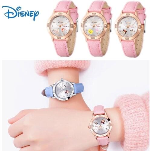 Disney Genuine Children Watch Mickey Minnie Mouse Kawaii Waterproof Luminous Watch Frozen Girls Cute Wristwatch Gifts Kids Toys