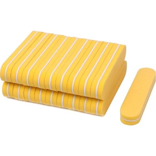 20pcs Professional Nail File Yellow Buffer Sponge Lime a ongle Mini Sanding Sandpaper Block UV Gel Polish nail Art Tips Buffing