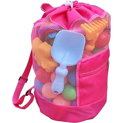 Outdoor Swimming Beach Bag Swimming Bag Foldable Mesh Children Beach Toy Organizer Baskets Storage Backpack for Kids Summer