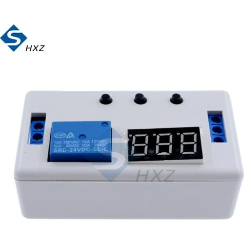 24V Delay Relay, Three Buttons, Three Digits Red Digital Display with White Shell AC 220V 10A or DC 30V 10A Time Relay