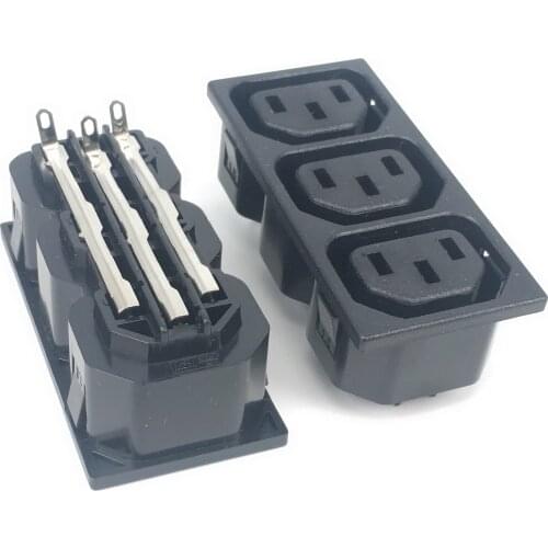 Wholesale ce 250v 10a IEC320 C13 C14 3 sprong AC PDU UPS 3way power outlet 3p electrical Panel Receptacle AC socket