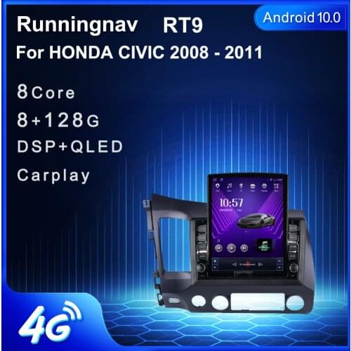 Runningnav For HONDA CIVIC 2008 2009 2010 2011 Tesla Type Android Car Radio Multimedia Video Player Navigation GPS