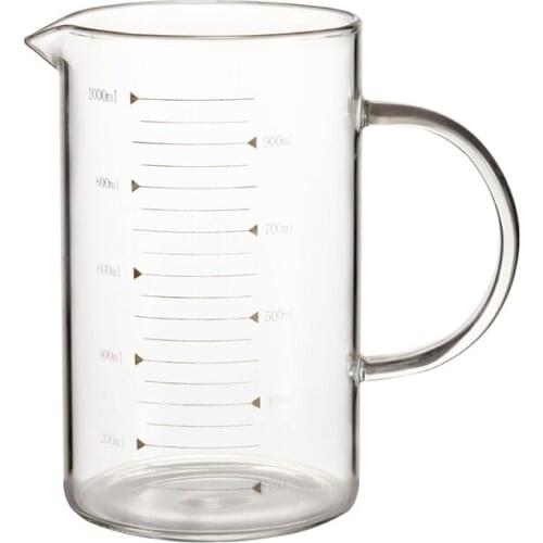 1000ML 500ml 350ml Glass Mug Tea Pitcher Milk Cup Glass Tea Pitcher Fair Mugs Teacup with Scale Microwave Oven Can be Used