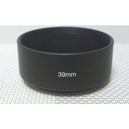 Universal Metal Lens Hood Shade 39mm Filter Thread Standard Screw-in Mount Black