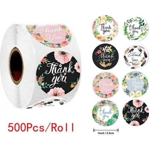 500Pcs Gift Sealing Stickers Thank you Love Design Diary Scrapbooking Stickers Festival Birthday Party Gift Decorations Labels