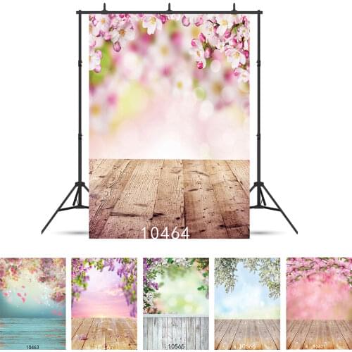 Spring Easter Day Photography Background Flower Bokeh Wall Wood Floor Vinyl Backdrop Studio Photo for Children Newborn Photocall