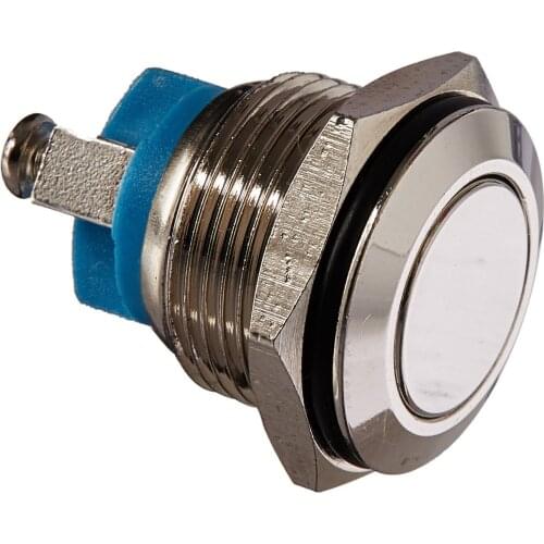 Top quality DC 36V 2A Off-(On) NO 16mm Metal Flat Momentary Push Button Switch