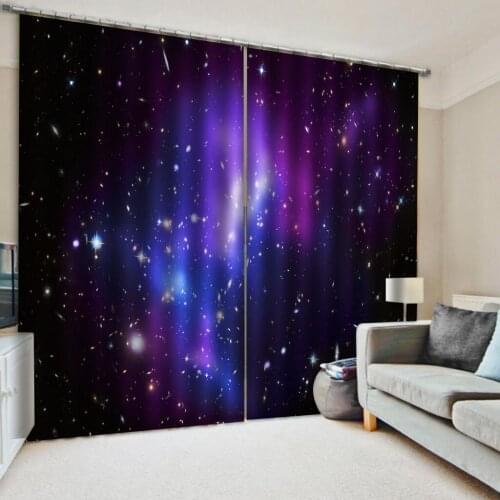 Custom any size purple Starry stars 3d curtains new window balcony thickened windshield blackout curtains