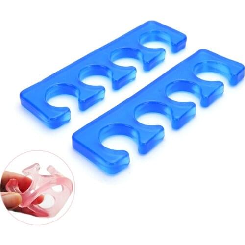 1 Pair Soft Silicone Toe Finger Separators Art Manicure Pedicure Foot Braces Support Assistant Polish Feet Care Nail Tools Hot
