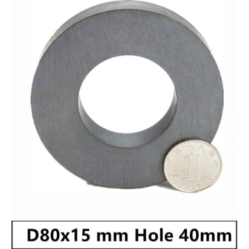 1pcs/lot Y30 Ring Ferrite Magnet 80*15 mm Hole 40mm Permanent magnet 80mm x 15mm Black Round Speaker magnet 80X15mm