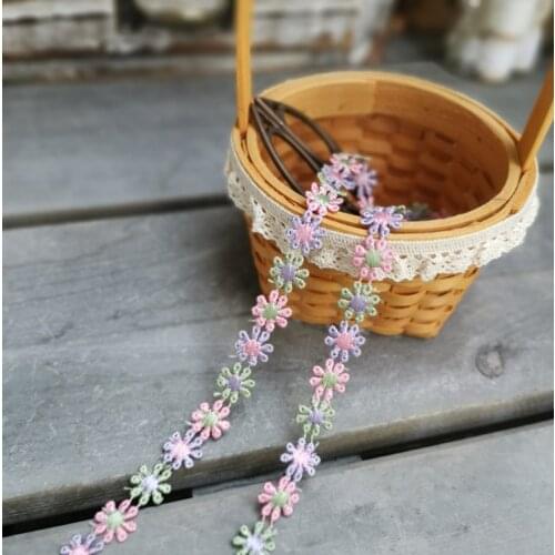 10 Meters Wholesale Handmade Lace Trim Patchwork Colorful Lace Ribbon DIY Garment Sewing Accessories 1cm Free Shipping