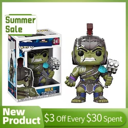 Funko Pop 10cm Hulk Loki Thor Hela Valkyrie With Box Figure POP Toys Collection Model Toy For Children Anime Action Figure