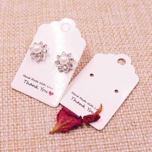 2019 New arrival 3*5cm 100pcs/lot HandMade With Love Earring Card If Custom Earring Logo Minimum QTY : 2000PCS Logo Cost Extra