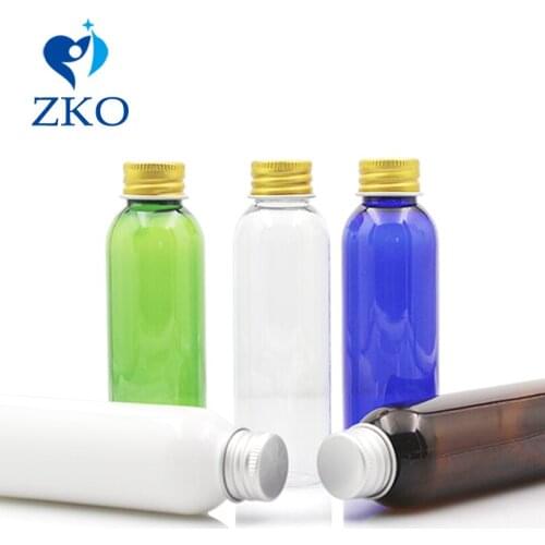 5pcs/lot 60ml Plastic Discharge Makeup Water Bottle with Silver/Golden Aluminum Cap Travel Portable Refillable Liquid Sub-bottle