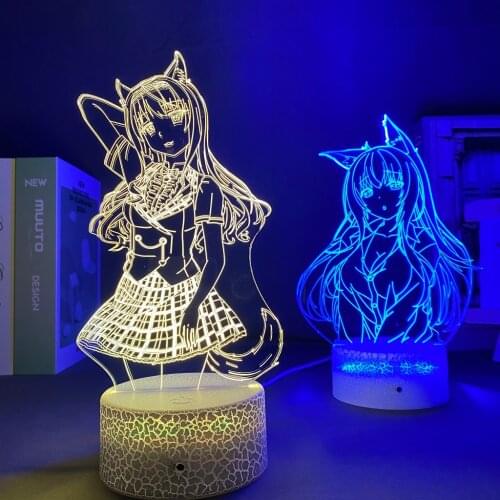 Anime Led Night Light Nekopara for Kawaii Bedroom Decor Gift Nightlight Manga Waifu Table 3d Lamp Nekopara