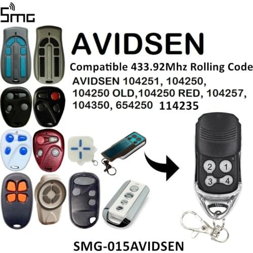 AVIDSEN 104251 104250 OLD 104257 114253 Gate Remote Control AVIDSEN 100400 104505 100500 400600 Fixed Code 433.92MHz Clone