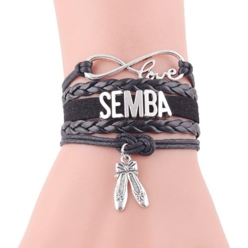 Infinity love SEMBA bracelet dance shose charm Rope handmade DANCER wrap Bracelet for women Leather bracelets & bangles jewelry