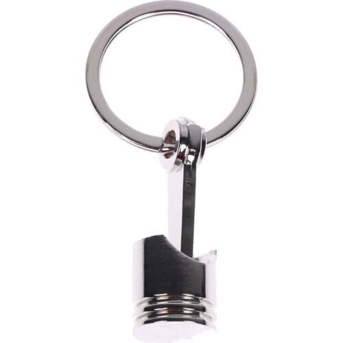 Engine Piston Keychain Polished Chrome Creative Hot Car Accessories Model Keychain Car Keyring Car Interior Accessories
