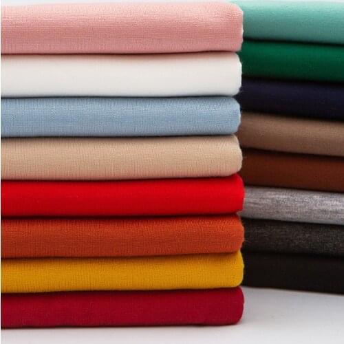Four-way Stretch Knitted Fabric for Sweater Dress Pants Skirt Sewing High-end Textile Plain Cloth Cotton Spandex By Half A Meter