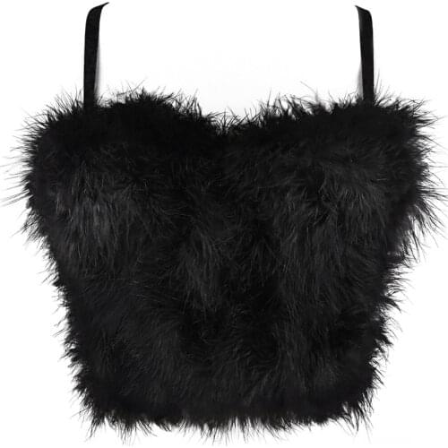 Women Crop Tops New Summer Cropped Tops Vest Tank Party Club Feather Sexy Tops Women Bra Push Up Bustier Female Tops