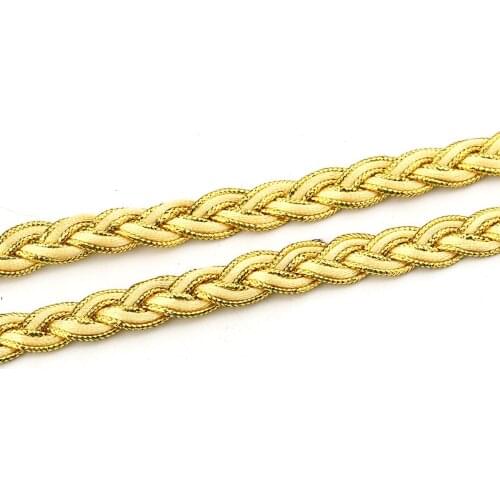 DoreenBeads Braided Lace Trim Beige Golden 1cm wide Craft DIY Curtains Bracelet Applique Bag Hat Accessory About 0.9m 1PC