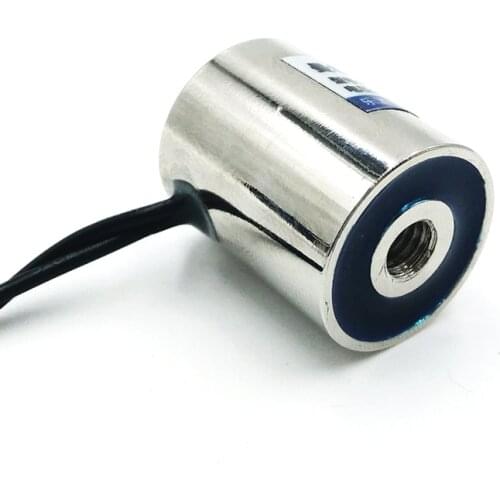 1PCS Through threaded hole 24V electric magnet P20/25 Lifting 3kg/30N 12V Solenoid Electromagnet
