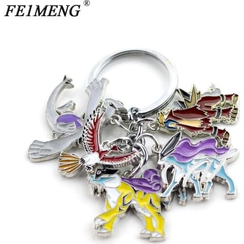 GO Keychain Cartoon Cute Pocket Monster Figures Metal Pendant Keyrings For Women And Men Fashion Car Key Chain
