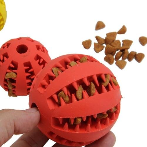 Dog Toys Ball Natural Rubber Leaking Ball For Pet Puppies Large Dogs Tooth Cleaning Snack Pet Products
