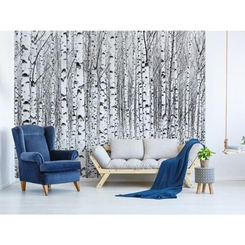 Custom Art Photo Wallpaper Birch Forest Landscape Wall Decoration Poster Art Removable Wall Mural Wall Stickers
