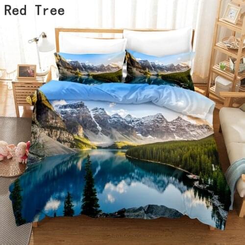 Beautiful Scenery Digital Printing Bedding Set Luxury Duvet Cover Bed Linen Queen King Twin Full Fashion Design Adult Bedclothes
