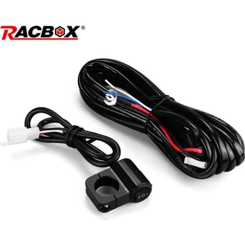 Motorcycle LED Spotlight Wire 2M 12V 40A Wiring Harness Relay Loom Cable Kit Fuse for Motorbike Driving Offroad Led Fog Lamp