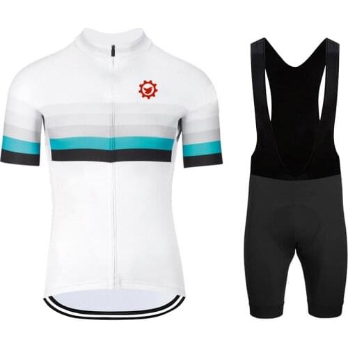 Mens Cycling Jersey Set 2020 Pro Summer Short Sleeve Suit Sportswear Mtb Bicycle Shirt Quick Dry Gel Breathable Pad Bibs Shorts