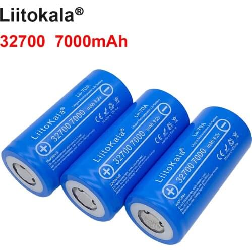 NEW LiitoKala Lii-70A 3.2V 32700 7000mAh 6500mAh battery LiFePO4 35A 55A Continuous High power Discharge Maximum battery