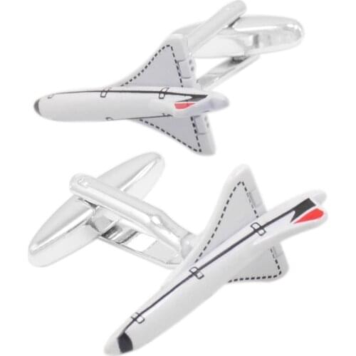 New Fashion Aircraft shape Cufflinks for Mens Accessories High quality Novelty Cufflinks Enamel Jewelry Design