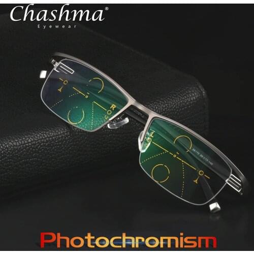 CHASHMA NEW Adjustable Vision Bifocal Transition Sun Photochromic Progressive Reading Glasses Multifocal Eyeglasses