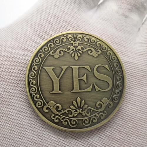 YES or NO Commemorative Coin Floral YES NO Letter Ornaments Collection Arts Gifts Souvenir